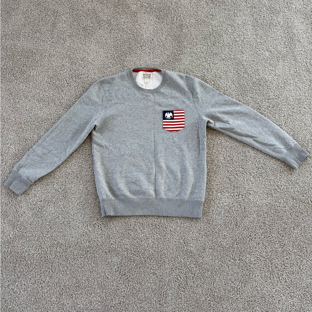 Converse Gray Crewneck Sweater with Flag Detail